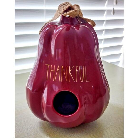 RAE DUNN "THANKFUL" CERAMIC BIRD HOUSE NEW IN BOX - Picture 1 of 4
